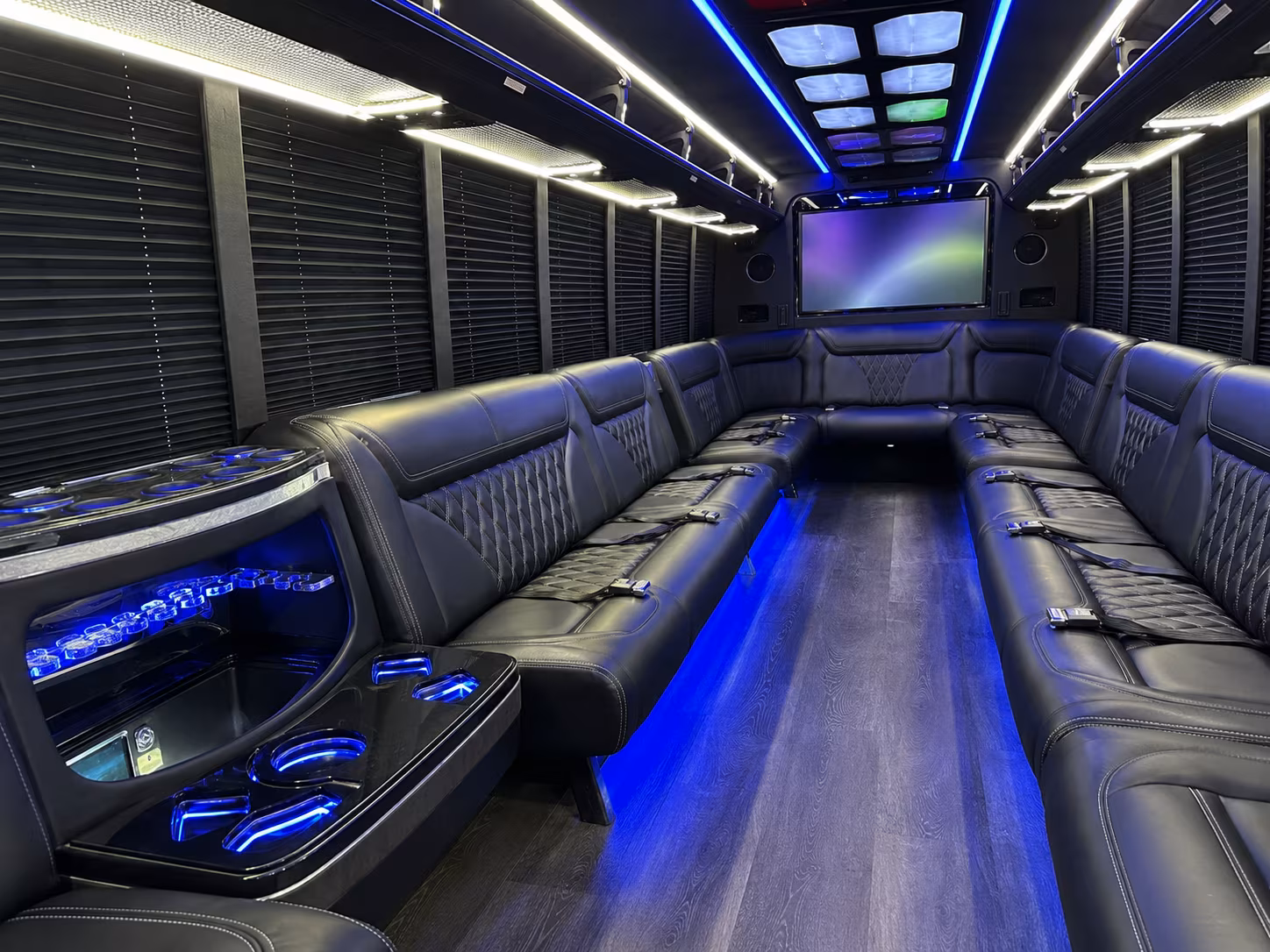 18 Passenger Party Bus Interior