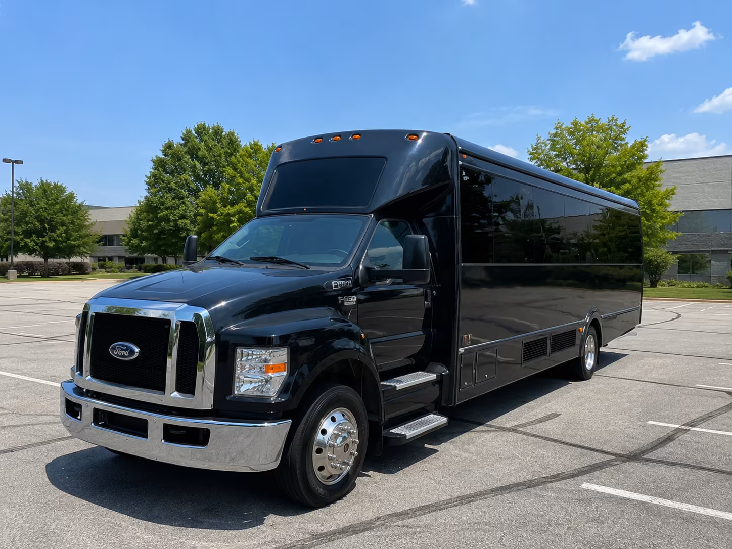 Queens Sporting Event Transportation party bus exterior