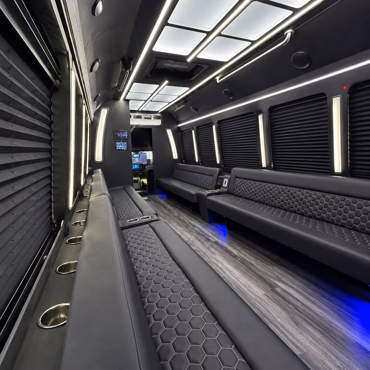Queens Wedding Transportation party bus interior