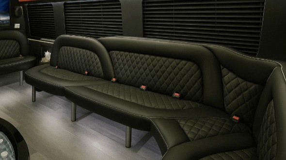 Interior of Charter Bus Company Jersey City's 14 Passenger Sprinter Limousine in Jersey City