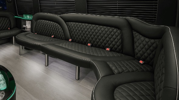 Interior of Queens Party Bus Company's 15 Passenger Party Bus in Queens