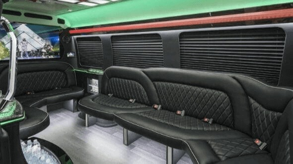 Interior of Charter Bus Company Staten Island's 15 Passenger Party Bus in Staten Island