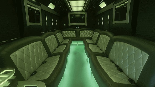 Interior of Charter Bus Company Manhattan's 20 Passenger Party Bus in Manhattan