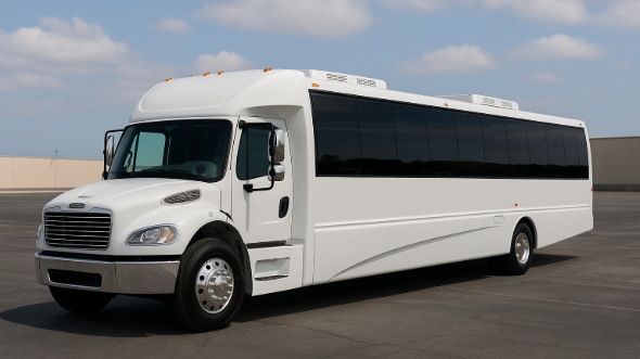 Exterior of Charter Bus Company Oyster Bay's 20 Passenger Party Bus in Oyster Bay