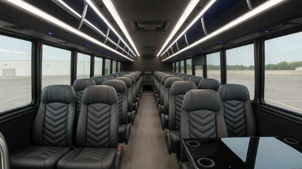 Interior of Charter Bus Company Queens's 25 Passenger Mini Bus in Queens