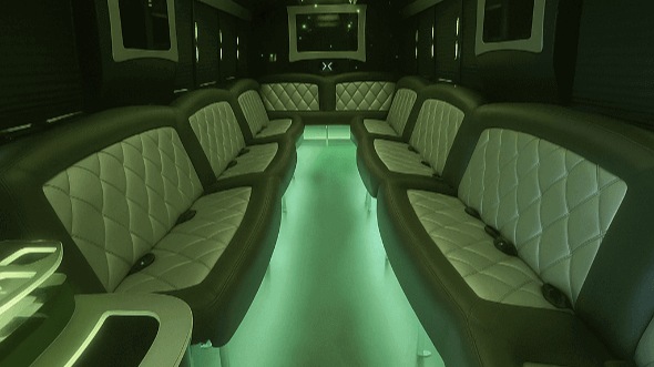 Interior of Charter Bus Company Hoboken's 25 Passenger Party Bus in Hoboken
