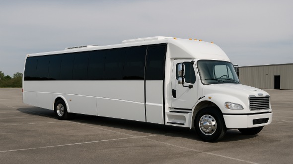 Exterior of Charter Bus Company Oyster Bay's 28 Passenger Party Bus in Oyster Bay