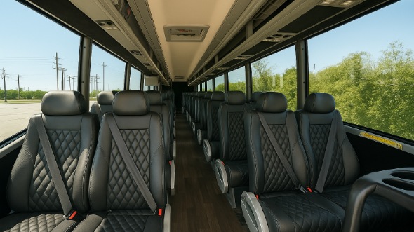 Interior of Charter Bus Company Queens's 35 Passenger Mini Bus in Queens
