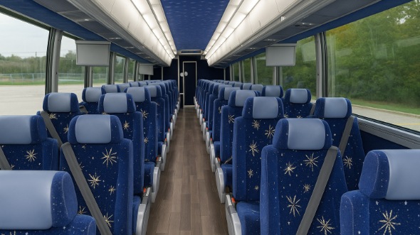 Interior of Charter Bus Company Queens's 40 Passenger Charter Bus in Queens