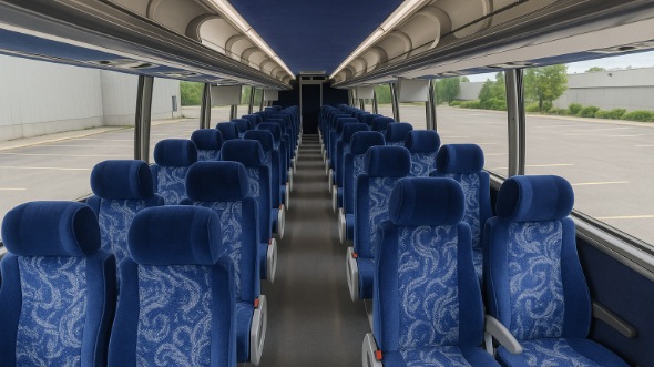 Interior of Charter Bus Company Queens's 46 Passenger Charter Bus in Queens