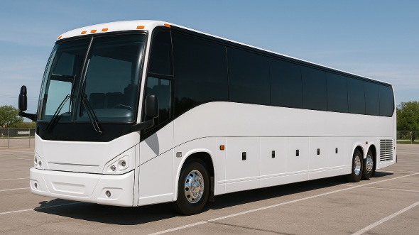 Exterior of Charter Bus Company Queens's 46 Passenger Charter Bus in Queens