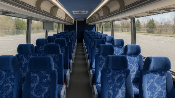Interior of Charter Bus Company Queens's 51 Passenger Charter Bus in Queens